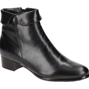 Everybody 49146T3254 GL001 Schwarze Echtleder Damen Stiefeletten Blockabsatz