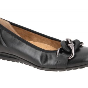 Gabor 72.625.27 Damen Ballerinas in Schwarz mit Keilabsatz und Gummisohle