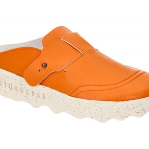 Asportuguesas 18213 Damen Clogs orange Synthetik Eco Leather bequem - runde Form