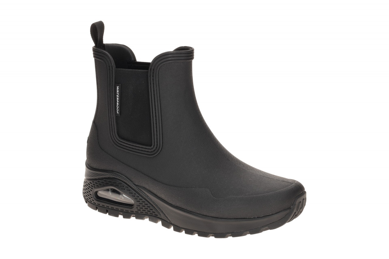 Skechers 177183 BBK Schwarz Damen Gummistiefel Chelsea Stil Wasserdicht Memor... 1 Skechers 177183 BBK Schwarz Damen Gummistiefel Chelsea Stil Wasserdicht Memor...
