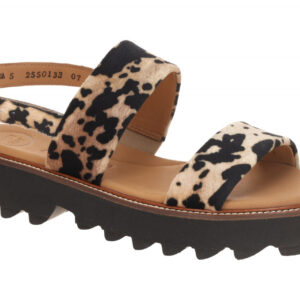 Paul Green Damen Sandale 6214-029 Beige Sand Leo Suede XL-ExtraLight Blockabsatz
