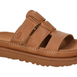 UGG 1154652 TAN GOLDENSTAR SLIDE Damen Pantoletten Braunes Echtleder flexibel...