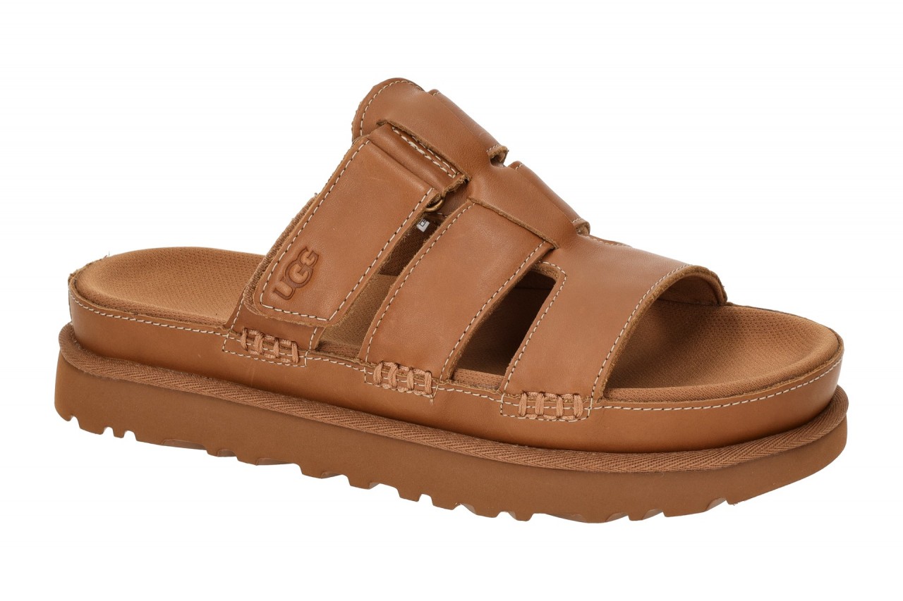 UGG 1154652 TAN GOLDENSTAR SLIDE Damen Pantoletten Braunes Echtleder flexibel... 1 UGG 1154652 TAN GOLDENSTAR SLIDE Damen Pantoletten Braunes Echtleder flexibel...