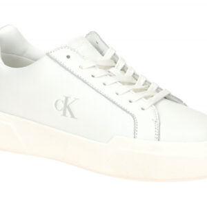 Calvin Klein Chunky Cupsole Lace Up Sneaker YW01948 0LC Bright White/Silver W...