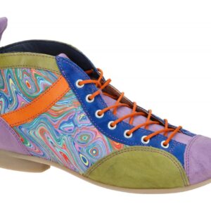 Think GUAD 2 Damenschuhe Stiefeletten lila multicolour Psychedelic Leder Gumm...