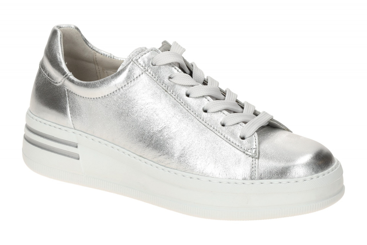 Gabor 86.395.10 Damen Halbschuhe Silber Echtleder Comfort Sneaker 1 Gabor 86.395.10 Damen Halbschuhe Silber Echtleder Comfort Sneaker