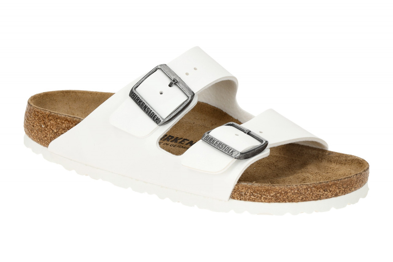 Birkenstock 552683 ARIZONA BS Wei? Synthetik Pantoletten mit Schnalle 1 Birkenstock 552683 ARIZONA BS Wei? Synthetik Pantoletten mit Schnalle