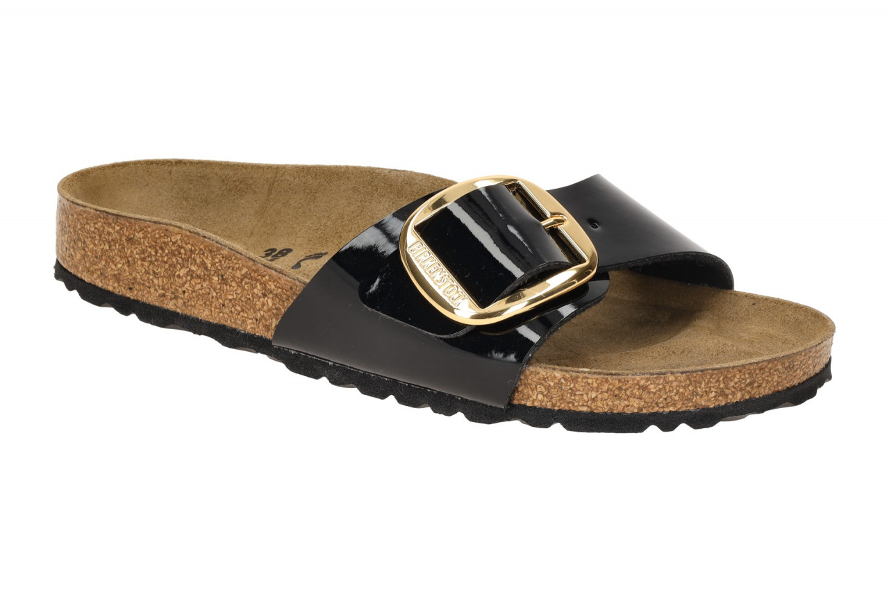 Birkenstock Damen Pantoletten Madrid Big Buckle 1027785 in Schwarz Patent Bla... 1 Birkenstock Damen Pantoletten Madrid Big Buckle 1027785 in Schwarz Patent Bla...