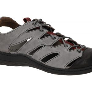 Think 785 CHANGE Herren Sandale grau - mouse/kombi Echtleder Fu?bett & PU-Lau...