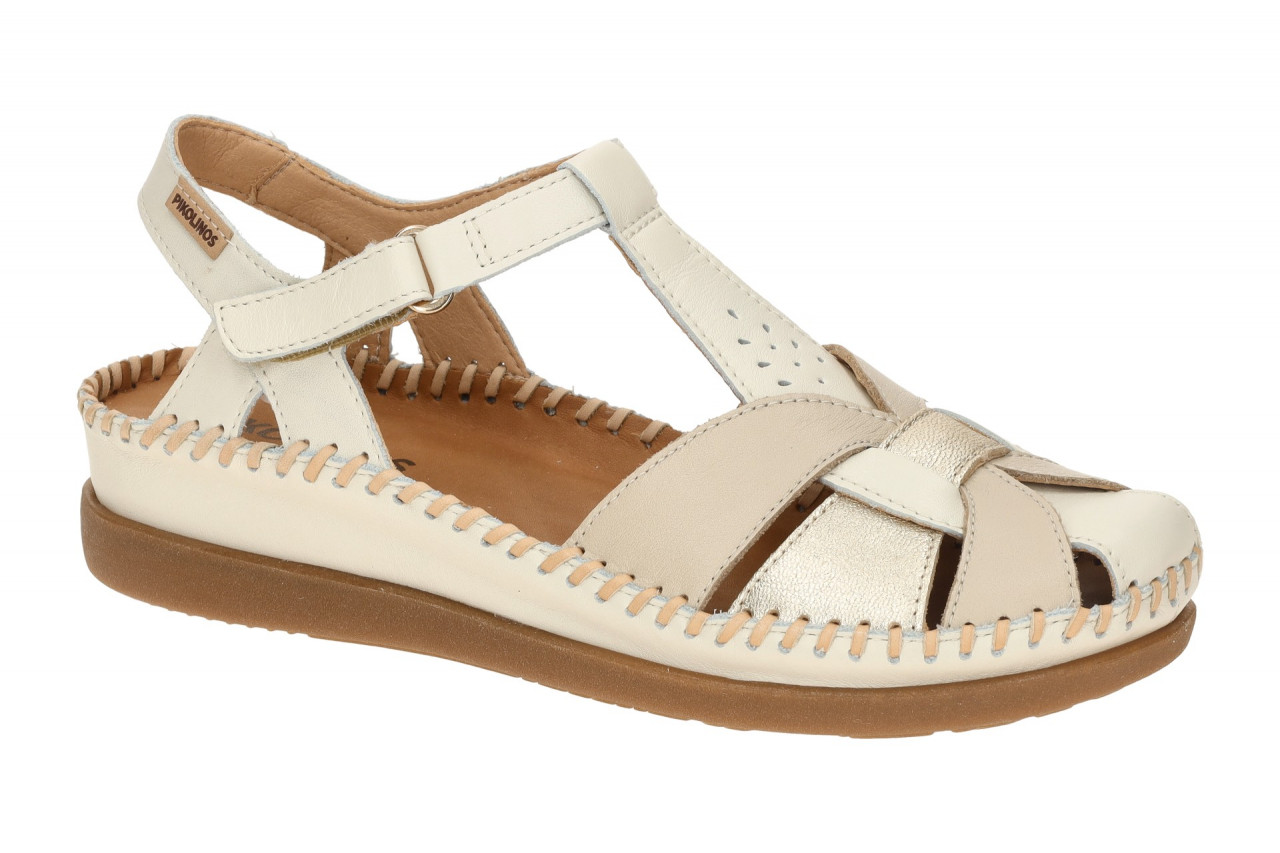 Pikolinos Damen Sandale W8K-0847C1 Nata CADAQUES beige metallic flach Klettve... 1 Pikolinos Damen Sandale W8K-0847C1 Nata CADAQUES beige metallic flach Klettve...