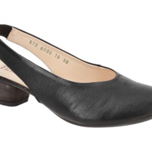 Think 572 Schwarz Echtleder Sling Pumps - bequemes Fu?bett & Trichterabsatz