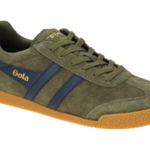 Gola CMA192HN Harrier Herren Sneakers khaki/navy Gr?n Echtleder Textil Gummis...