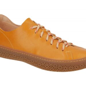 Think Damen Schn?r-Halbschuhe TJUB Gelb Safran Echtleder Gummisohle Comfort F...