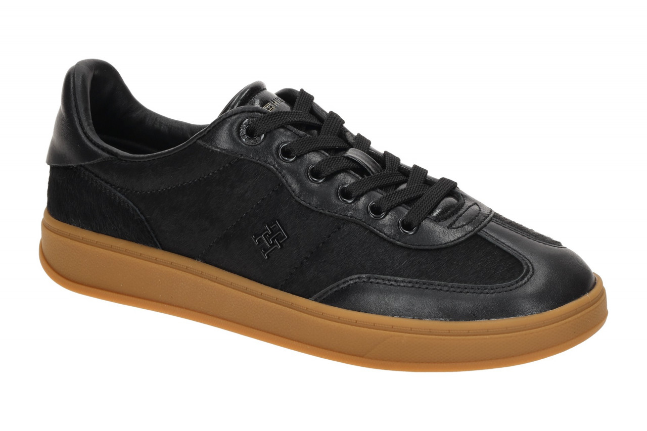 Tommy Hilfiger FW08941 BDS Heritage Sneaker - Damen Halbschuh Schwarz Echtled... 1 Tommy Hilfiger FW08941 BDS Heritage Sneaker - Damen Halbschuh Schwarz Echtled...
