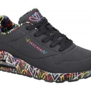 Skechers 155506 BBK Damen Sneaker Schwarz - Sportliche Schn?r-Halbschuhe