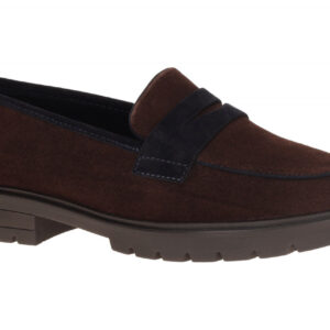 ara 12-11229 03 CAMBRIDGE Damen Slipper Loafer dunkelbraun/dunkelblau - High ...