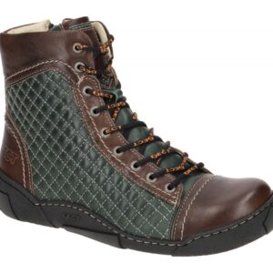 Eject 20237.002 ICE Damen Stiefeletten brown/green Echtleder Profilsohle rund
