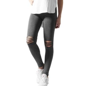 Urban Classics Ladies - Cutted Knee Leggings charcoal
