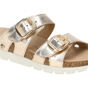 Panama Jack Shirley B10 oro Damen Pantoletten Gold Metallic Echtleder flexibel