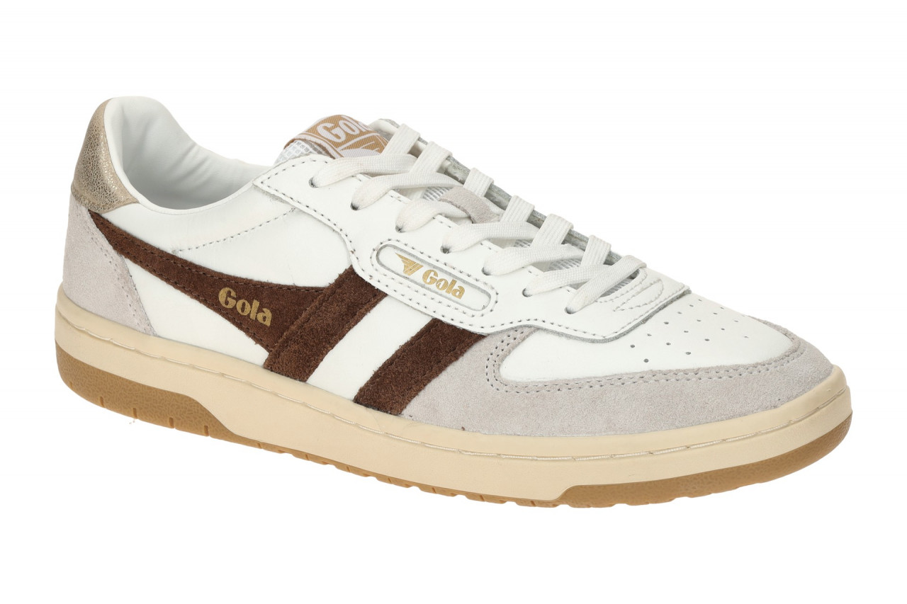 Gola CLB336WT HAWK Damen Sneaker - Wei?/Braun/Gold - Gummisohle - Bequemes Te... 1 Gola CLB336WT HAWK Damen Sneaker - Wei?/Braun/Gold - Gummisohle - Bequemes Te...