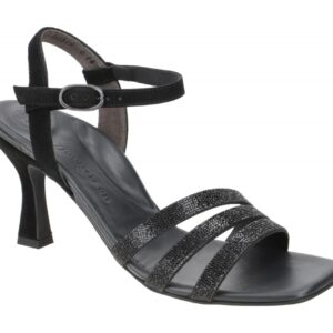 Paul Green Damen Sandalette 6058-02x Schwarz Velour Riemchensandalen