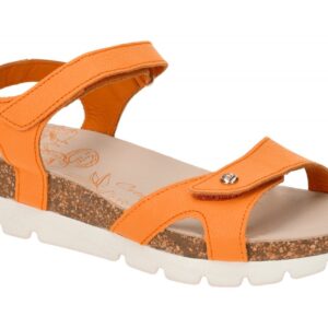 Panama Jack Sulia B12 Damen Riemchen Sandalen Orange Echtleder PU Plateau 2cm.