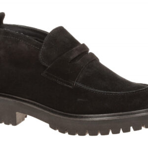 Paul Green Damen Slipper 8344-004 Schwarz Veloursleder Warmfutter EVA Plateau