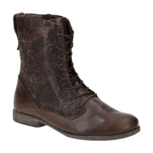 Think AGRAT 33 Damen Stiefeletten Braun Espresso Kombi Echtleder Gummisohle
