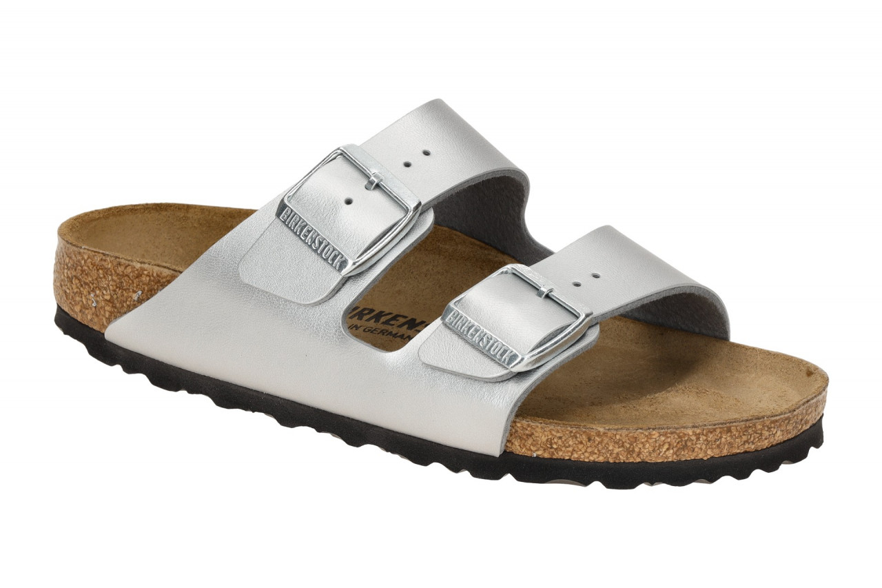 Birkenstock 1012283 ARIZONA Damen Pantoletten Silber Wechselfu?bett 1 Birkenstock 1012283 ARIZONA Damen Pantoletten Silber Wechselfu?bett