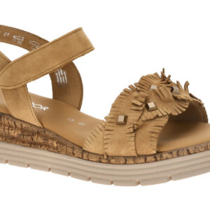 Gabor 82.704.35 Damen Sandalette Braun Sattel Keilabsatz Klettverschluss
