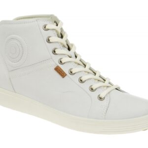 Ecco 43002301007 Soft 7 Ladies Mid Cut Lace Stiefeletten Wei? - White Echtled...