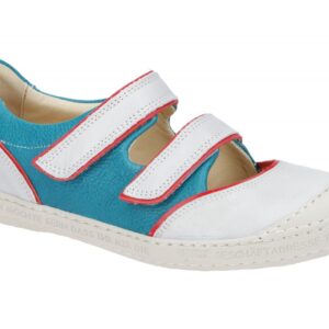 Eject 20954.001 DASS Damenschuhe Wei? Rot Blau Slipper Gummisohle Klettversch...