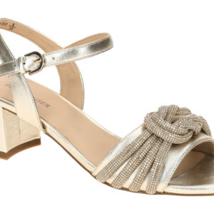 Peter Kaiser Damen Sandalette 9-78242-44 gold Metallic Glitzer Braun Echtlede...