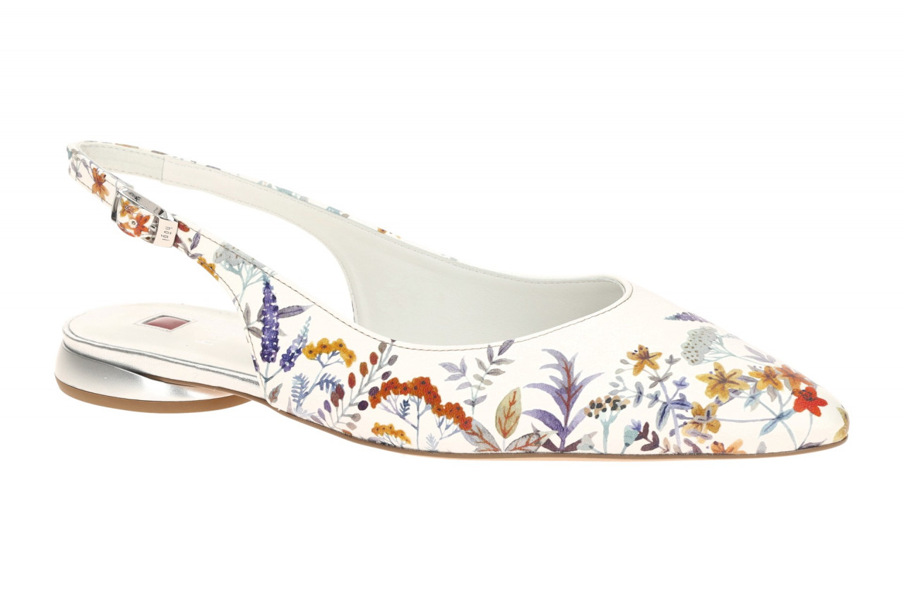 H?gl 0109 0299 MONA Damenschuhe Sling Pumps wei? bunter Blumen-Print 1 H?gl 0109 0299 MONA Damenschuhe Sling Pumps wei? bunter Blumen-Print