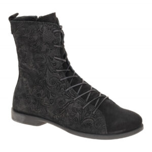 Think 1027 Schwarz Damenschuhe Stiefeletten AGRAT Gummisohle Blockabsatz