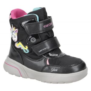 Geox J268AA SVEGGEN GIRL ABX M?dchen Klett Winter Stiefel Schwarz AMPHIBIOX