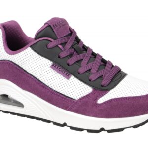 Skechers 177105 PRBK Damen Sportliche Halbschuhe Lila Schwarz Memory Foam