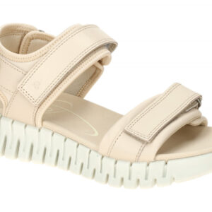 Ecco 213103 Damen Sandale beige limestone extra flexible Gummisohle Klettvers...