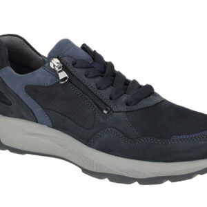 Waldl?ufer 713003 Herren Schn?r Halbschuhe Marine Jeans Bequem Weit Passform