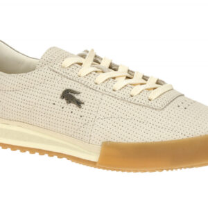 Lacoste Aura_Da Beige Offwhite/Gum Damen Retro Sneaker Echtleder Nubuck