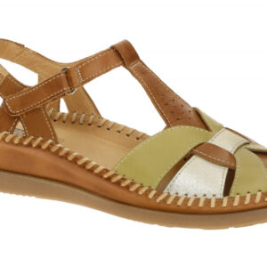 Pikolinos W8K-0847C1 Damen Sandale CADAQUES braun Klettverschluss flach