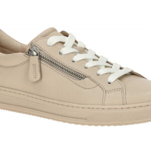 Gabor 86.518.65 Beige Damen Sneaker mit Naht Streifen - Leder - Gummisohle