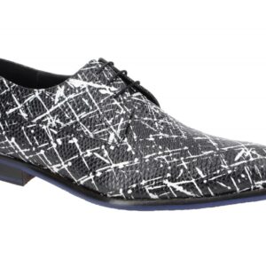 Floris van Bommel 18159/33 Herrenschuhe schwarz-wei? elegante Schn?rschuhe