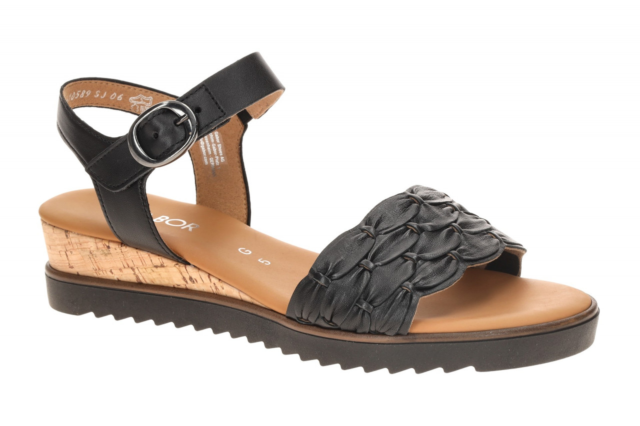 Gabor 82.758 Damen Sandalette Riemchen Sandalen Schwarz Kork Keilabsatz 1 Gabor 82.758 Damen Sandalette Riemchen Sandalen Schwarz Kork Keilabsatz