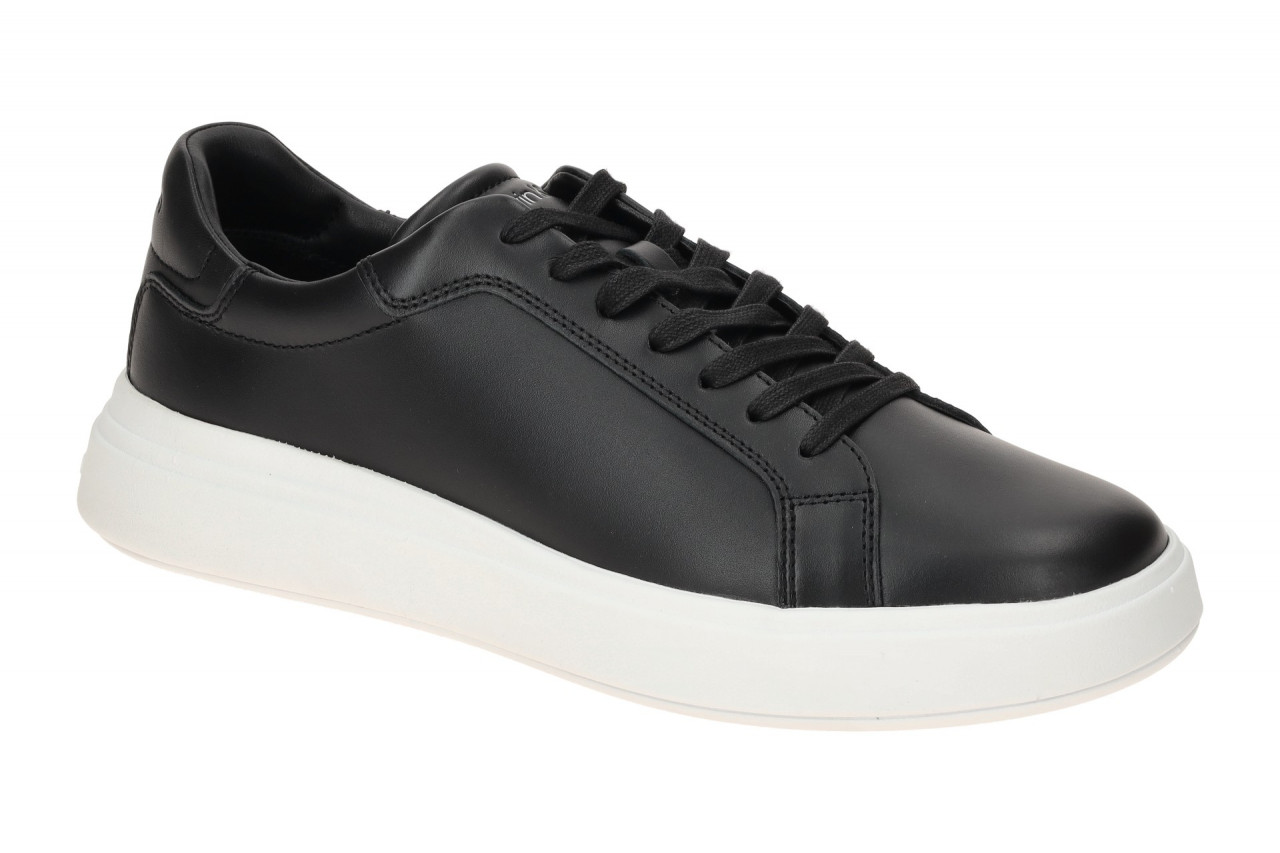 Calvin Klein HM01016 BEH Herrenschuhe Schwarz Leder Sneakers mit wei?er Sohle 1 Calvin Klein HM01016 BEH Herrenschuhe Schwarz Leder Sneakers mit wei?er Sohle