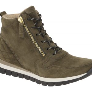 Gabor 96.455 - Damen Stiefeletten oliv/gold - Extra Weit - Keilabsatz 1cm
