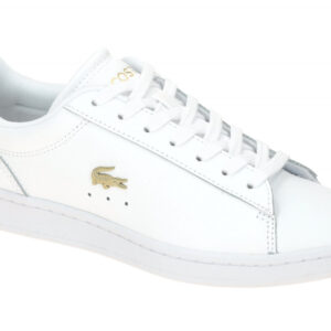 Lacoste 48SFA0012 216 CARNABY SET Damen Sneaker wei?/gold Echtleder Textil ge...