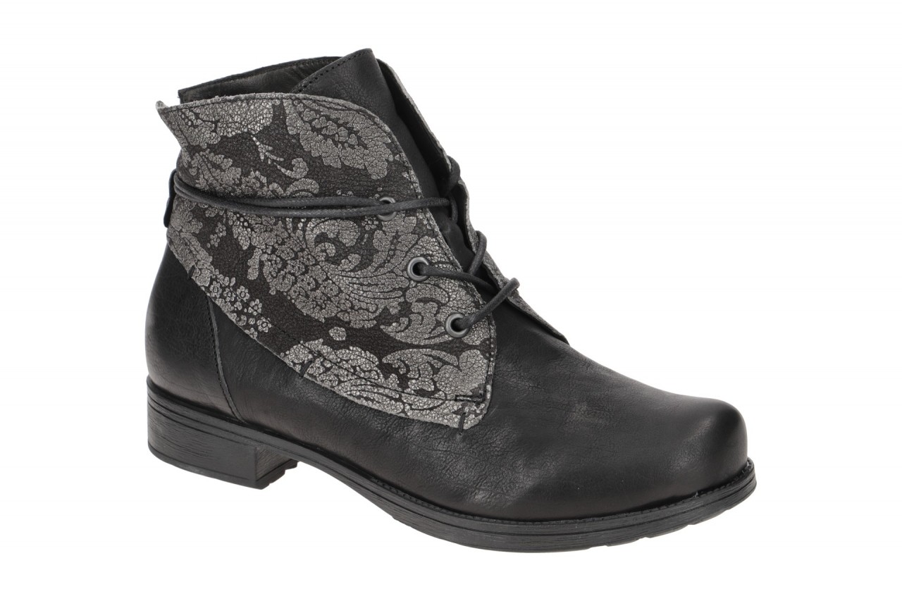 Think 3-000831 Damen Stiefeletten Schwarz Glattleder Blockabsatz 1 Think 3-000831 Damen Stiefeletten Schwarz Glattleder Blockabsatz