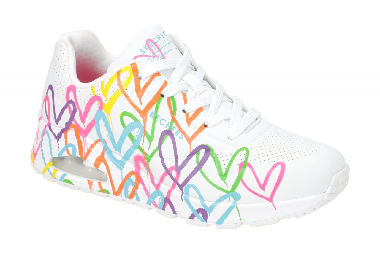 Skechers 177981 WMLT Damenschuhe wei? bunte Herzen Air Cooled Memory Foam 1 Skechers 177981 WMLT Damenschuhe wei? bunte Herzen Air Cooled Memory Foam