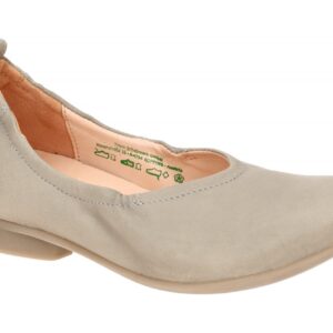 Think 563 GUAD 2 Damen Ballerinas Grau pearl Lederfu?bett Gummisohle